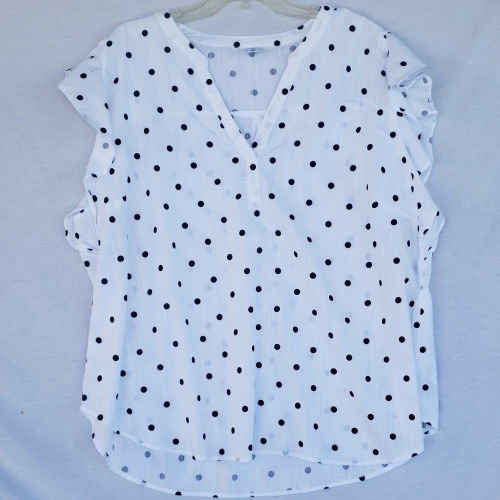 Old Navy White /Polka Dot Ruffle Sleeveless NWT